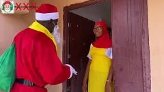 play Zwarte lul Kerstman verrassingen kerstmeisje met bakkake buiten