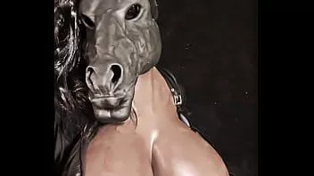 تشغيل فروي anthro ponyplayer فرس مع ضخمة الثدي